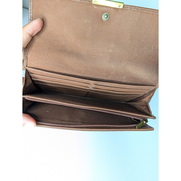 Fossil Brown Leather Farrah FLP Wallet Clutch RFID - Picture 8 of 10